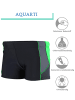 Aquarti Aquarti Herren Badehose Kurz mit Kontrastpaspel in schwarz/grün