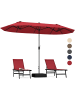 COSTWAY Doppelsonnenschirm mit Ständer 400x200cm in Rot