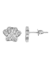 Adeliás Damen Ohrstecker Hundepfote aus 925 Silber mit Zirkonia 8 cm in silber