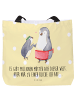 Mr. & Mrs. Panda Reisetasche Pinguin mit Kind mit Spruch in Gelb Pastell
