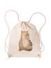 Mr. & Mrs. Panda Baumwoll Rucksack Katze Sitzen ohne Spruch in Creme