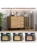 ABRIHOME Hohldesign Sideboard mit 5 Massivholzbeinen in Holzfarbe - 120*38*75cm