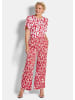 GOLDNER Kurzgröße:  Druckhose mit floralem Muster in rot / weiß / gemustert