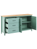 Beliani Sideboard LEONORA in Grün/Braun - (W) 150 x (H) 80 x (L) 40 cm