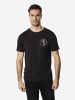 KOROSHI Crew t-shirt baumwolle druck-emb in anthrazit