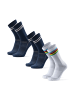 DANISH ENDURANCE Socken Aero Cycling Crew in navy stripes white stripes