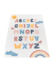 KADIMA DESIGN Kinderteppich waschmaschinenwaschbar Alphabet Kinderzimmer in Mehrfarbig