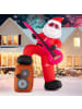 COSTWAY Aufblasbarer Weihnachtsmann mit Gitarre & Musik in Bunt