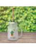 Mr. & Mrs. Panda Glas Kaktus Sonne mit Spruch in Transparent