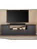 Furn.Design TV-Lowboard schwarz matt, Eiche Landhaus 205 cm, TV Unterteil mit Soft-Close
