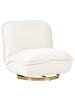 Beliani Sessel MUREN in Weiß/Gold - (W) 80 x (H) 77 x (L) 89 cm