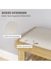 HOMCOM Schuhbank in Cremeweiß & Naturholz 60L x 29B x 49H cm