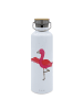Mr. & Mrs. Panda Mehrwegflasche Flamingo Yoga ohne Spruch in Weiß