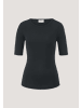 Hessnatur Softrib T-Shirt in schwarz