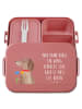 Mr. & Mrs. Panda Lunchbox Hund Blume Motiv mit Spruch in Rot Pastell