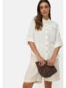 Camel Active Bluse mit Stehkragen und Knopfleiste in Milchweiß