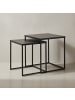 KADIMA DESIGN 2er Set Beistelltische, Industriestil, Stahlkonstruktion, Anti-Rutsch