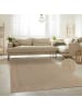 KADIMA DESIGN Teppich Kurzflor Unifarben Bordüre Wohnzimmer schmutzabweisend in Beige