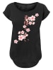F4NT4STIC Long Cut T-Shirt Kirschblüten in schwarz