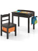 COSTWAY Kindertisch mit Stuhl in Braun