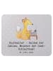 Mr. & Mrs. Panda Mousepad Buchhalter Helden mit Spruch in Grau Pastell