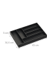 relaxdays Besteckkasten in Schwarz - (B)43 x (H)5 x (T)30,5 cm