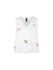 MARC CAIN SPORTS  Lockeres Top mit Stickereipatches in Weiß