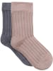Minymo Kinder Socken "Ankle Sock Rib (2-Pack)" in Sonstiges