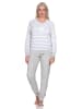 NORMANN Frottee Schlafanzug langarm Bündchen Sterne - 82901 in grau
