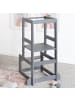 roba Montessori Lernturm – sicherer Kinder-Tritthocker aus Holz, anthrazit