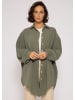 SASSYCLASSY Ultra Oversize Musselin-Blusenhemd lange Variante in Khaki