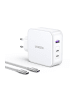 Ugreen Ugreen Nexode CD289 GaN-Netzwerkladegerät USB-A/2xUSB-C 140 W + USB-C in Weiß