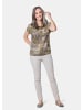 GOLDNER Ultraleichte Printbluse mit Kurzarm in natur / gemustert