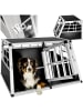 tectake Hundetransportbox doppel  mit schützenden Kunststoffecken, schwarz