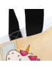 Mr. & Mrs. Panda Tote Bag Einhorn Yoga Design ohne Spruch in Weiß