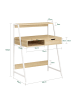 SoBuy Schreibtisch in Hell-Eiche - (W) 50 x (H) 100 x (L) 80 cm
