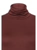 More & More softes Basic-Rollkragenshirt in raisin brown