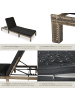 tectake Rattan Sonnenliege, dicke Polsterung, 196 x 66 x 27 cm
