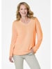 GOLDNER Kurzgröße:  Basicpullover mit V-Ausschnitt in pfirsich