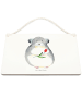 Mr. & Mrs. Panda Deko Schild Chinchilla Blume ohne Spruch in Weiß