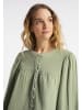 DreiMaster Vintage Bluse Aus Baumwollmusselin in Rauchmint