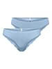 ONLY Spitzen Slips 2-er Pack Unterhosen Brazilian Tanga ONLLAURA in Blau