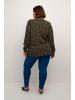 KAFFE curve Langarm - Hemd KCjamida Regular fit in Black/Brown Geometric Print