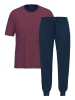 Ammann Schlafanzug Night & Home Cotton in Dunkelblau / rot