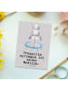 Mr. & Mrs. Panda Postkarte Panda Trampolin springen mit Spruch in Grau Pastell
