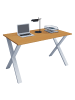 VCM  Schreibtisch Bürotisch Computertisch 140x50 Lona X in Weiß / Buche