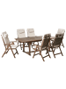 Beliani 7-tlg Gartentisch Set AMANTEA PREMIUM in Braun/Beige