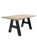 58 aufm Kessel ESSTISCH ausziehbar Elia 7 140x90x75 Schwarzstahl/Eiche Sägerau