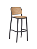Beliani 4-tlg Barhocker PLOSE in Beige/Schwarz