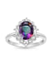 GNOCE Sterling Silber myst. Quarz grün Ring Größe 54